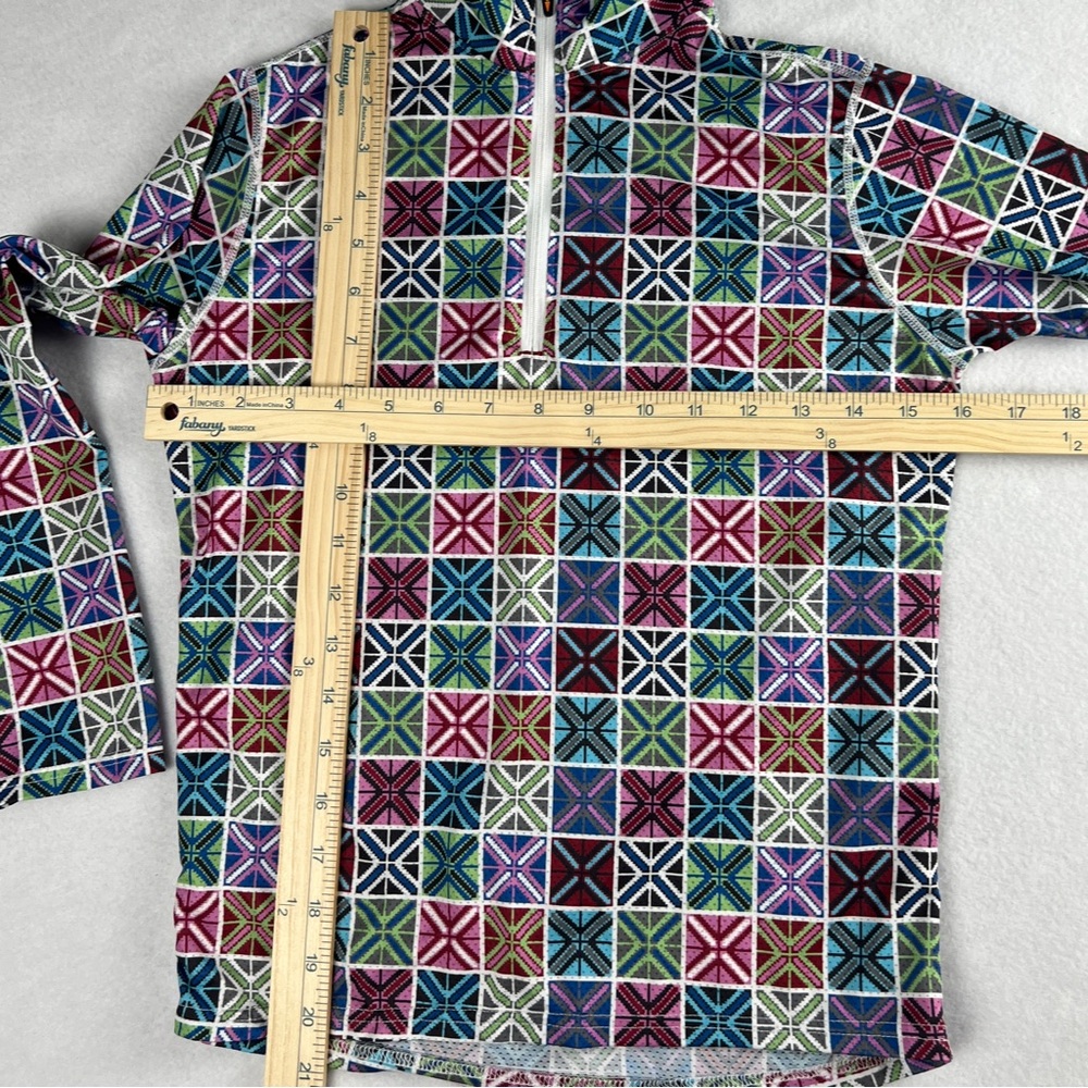 Kerrits Girl's Quarter 1/4 Zip Pullover Riding Top Equestrian Multicolor Large - Picture 3 of 6